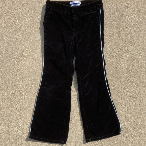 Old Navy Vintage 90's/Y2K Stretch velvet black pants youth size 6 - Picture 1 of 7